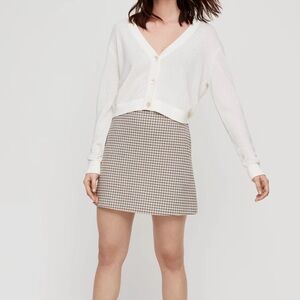 Aritzia Wilfred houndstooth skirt